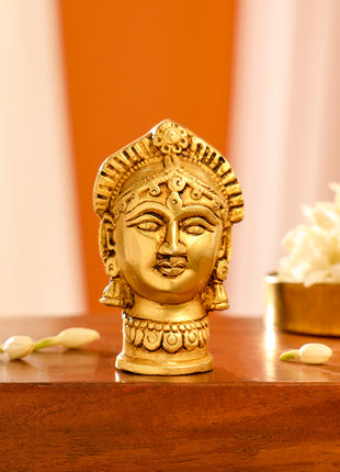 Brass Goddess Parvati Head Idol (3 Inch)