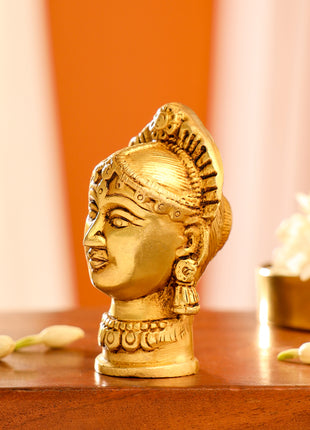 Brass Goddess Parvati Head Idol (3 Inch)