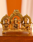 Brass Ganesha, Lakshmi And Saraswati Idols (3 Inch)