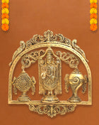 Brass Balaji Shankh Chakra Namah Wall Hanging (11 Inch)