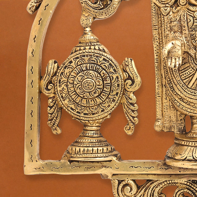 Brass Balaji Shankh Chakra Namah Wall Hanging (11 Inch)