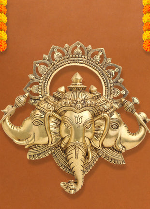 Brass Lord Ganesha Wall Hanging (17 Inch)