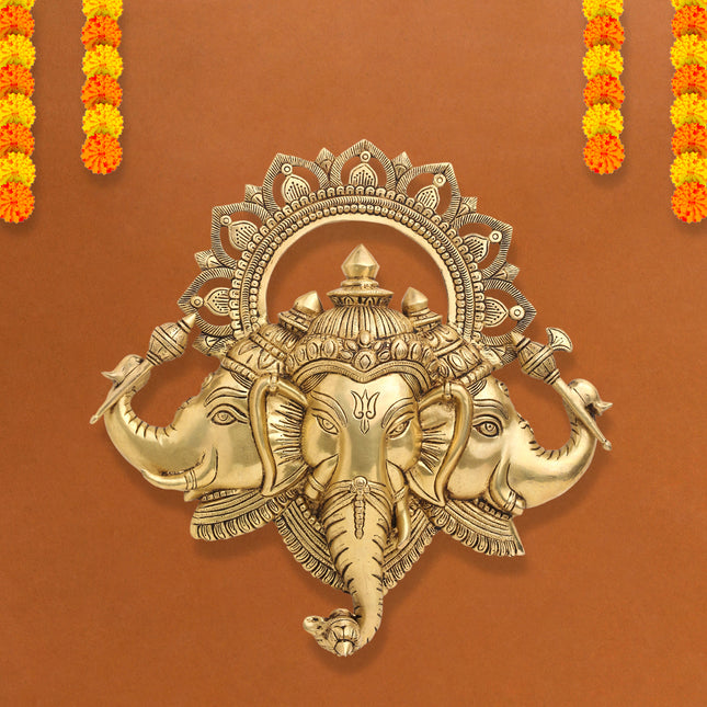 Brass Lord Ganesha Wall Hanging (17 Inch)