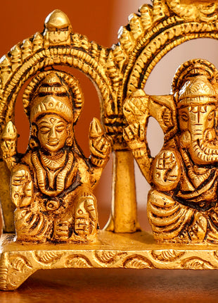 Brass Ganesha, Lakshmi And Saraswati Idols (3 Inch)