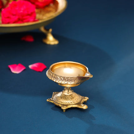 Brass Luxury Gift Hamper with Glasses, Bowl, Handbell & Diya