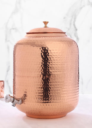 Copper Hammered Water Dispenser (16 Inch)