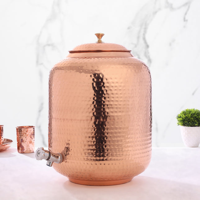 Copper Hammered Water Dispenser (16 Inch)