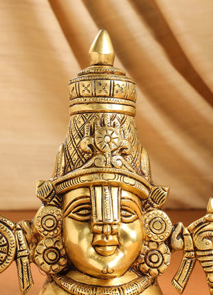 Brass Tirupati Balaji/Venkateshwar Bust (7.5 Inch)
