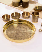 Brass Handcarved Thali Set