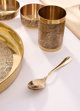 Brass Handcarved Thali Set