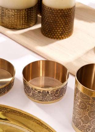 Brass Handcarved Thali Set