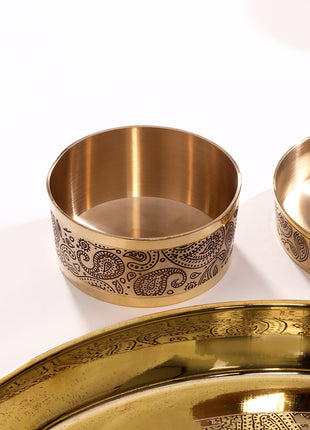 Brass Handcarved Thali Set