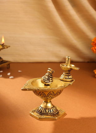 Brass Nandi Shivling Diya (4 Inch)