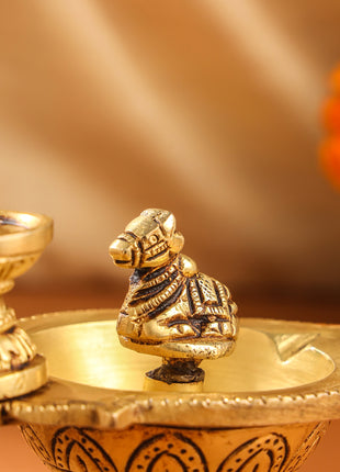 Brass Nandi Shivling Diya (4 Inch)