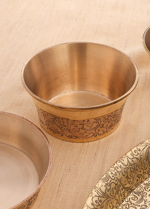 Brass Handcarved Thali/Dinner Set