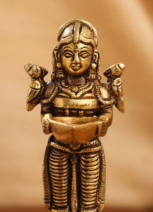 Brass Deep Lakshmi Pair (4.5 Inch)