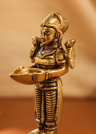 Brass Deep Lakshmi Pair (4.5 Inch)