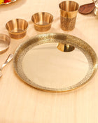 Brass Handcarved Thali/Dinner Set