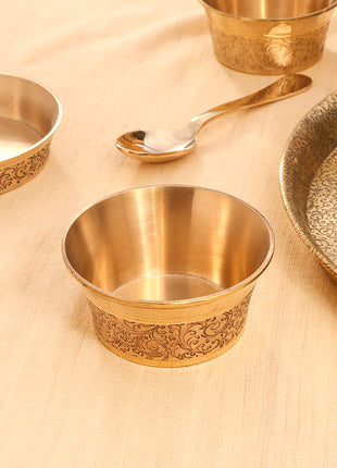 Brass Handcarved Thali Set