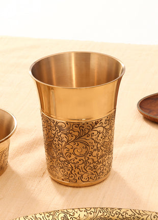 Brass Handcarved Thali/Dinner Set