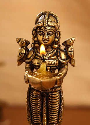 Brass Deep Lakshmi Pair (4.5 Inch)