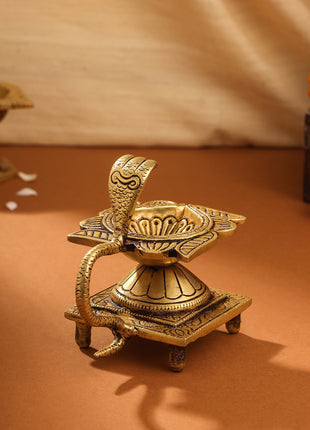 Brass Snake Tulsi diya (4 Inch)