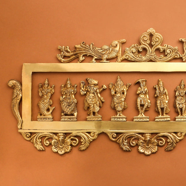 BRASS Dashavatara / VISHNU AVATAR WALL HANGING (11.5")