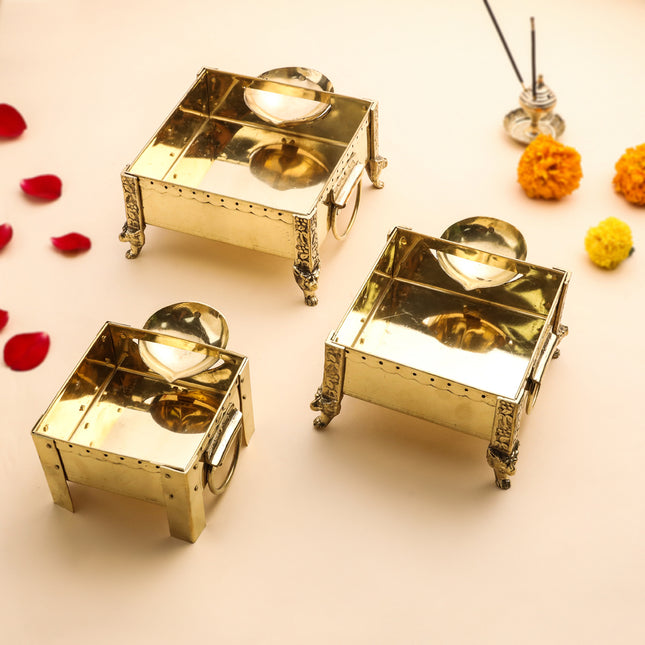 Brass Akhand Jyot Stand