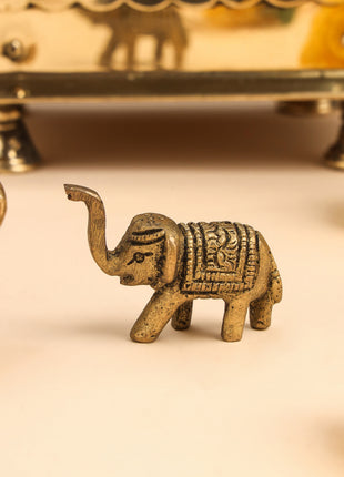 Brass Ganesha Idol With Elephants Combo