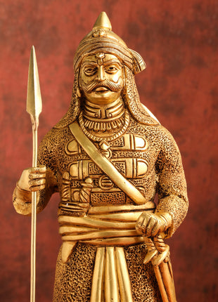 Brass Maharana Pratap Standing Statue (19 INCH)