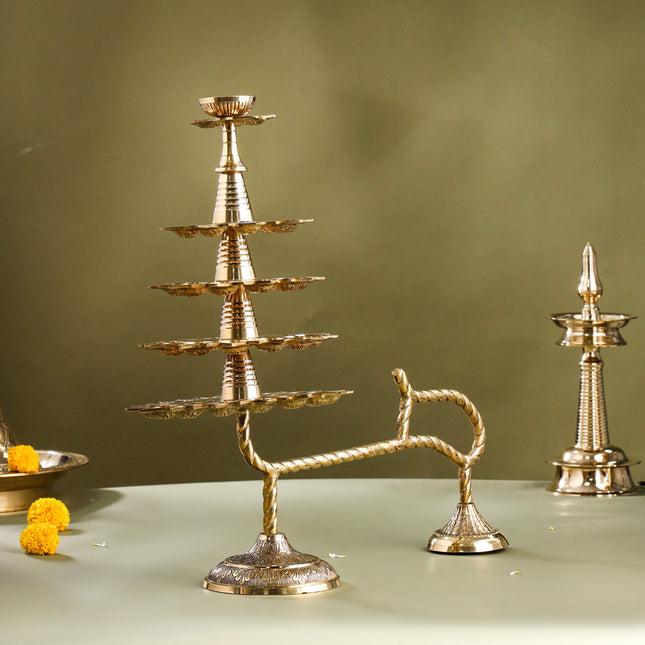 Brass Traditional 51 Petal Ganga Aarti (18 Inch)