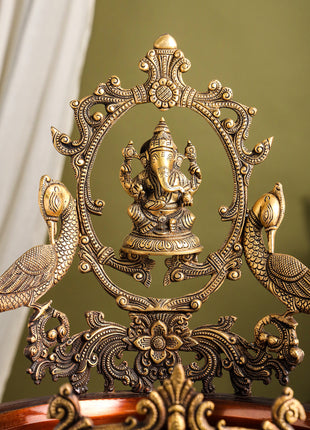 Brass Traditional Ganesha Urli/Floater (19 Inch)