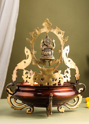 Brass Traditional Ganesha Urli/Floater (19 Inch)