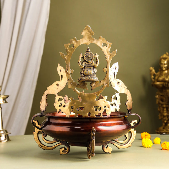 Brass Traditional Ganesha Urli/Floater (19 Inch)