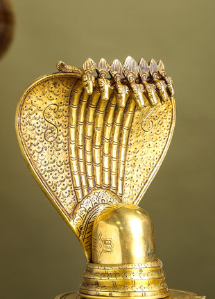 Brass Superfine Shivling/Shivlingam Idol (14 Inch)