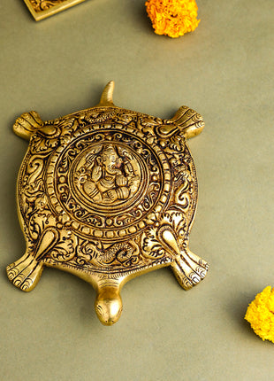 Brass Ganesha Tortoise Vastu Decor (2 Inch)