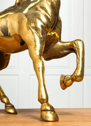 Brass Running Horse Figurine (8.5 Inch)