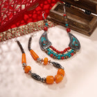 Resin Beaded Orange Necklace