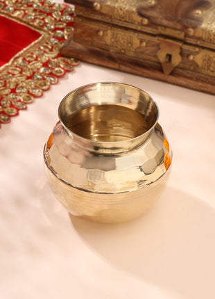 Brass Hammered Pooja Kalash