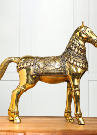 Brass Royal Horse Statue (16.5 Inch)