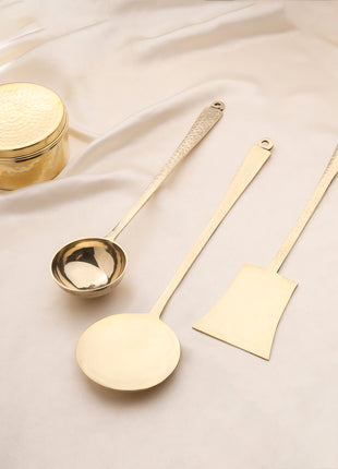 Brass Kitchen Ladles Set Of Three