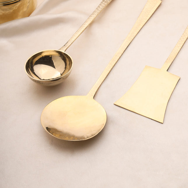 Brass Kitchen Ladles Set Of Three