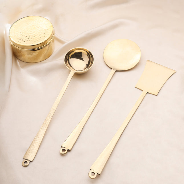 Brass Kitchen Ladles Set Of Three