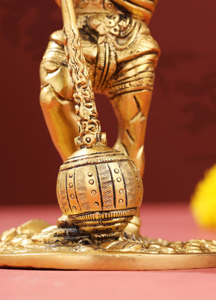 Brass Standing Hanuman Idol (7.2 Inch)