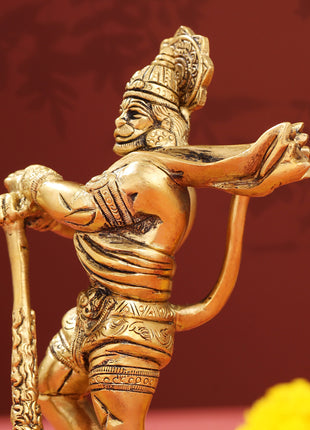 Brass Standing Hanuman Idol (7.2 Inch)