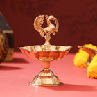 Brass Peacock Five Petal diya (4 Inch)