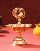 Brass Peacock Five Petal diya (4 Inch)