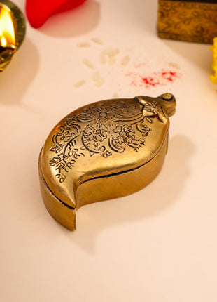 Brass Mango Sindoor/Chopda box (3.5 Inch)