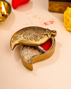 Brass Mango Sindoor/Chopda box (3.5 Inch)