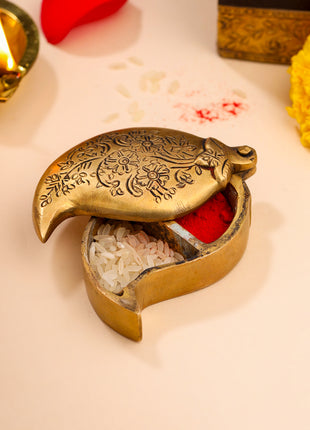 Brass Mango Sindoor/Chopda box (3.5 Inch)